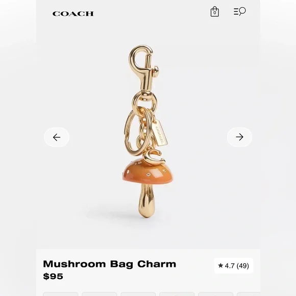 NWOT Coach Hunter Green Curve Zip Bag (with charm) - Picture 13 of 14